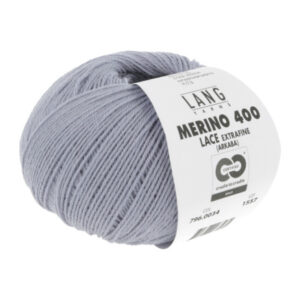 Lang Yarns Merino 400 Lace Garn 34 Ljus Denim