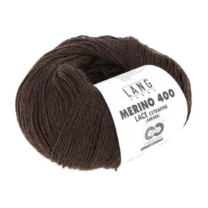 Lang Yarns Merino 400 Lace Garn 368 Mörk Brun Melange
