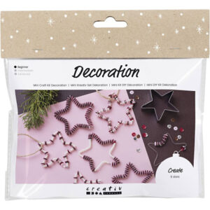 Mini DIY Kit Dekoration, Stjärnor, röd, 1 förp.