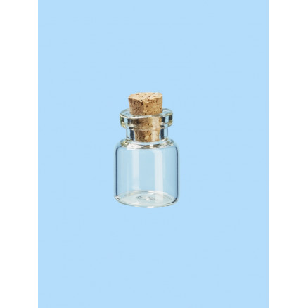 Mini Glasflaska/Burk med Kork 16x22mm - 8 st