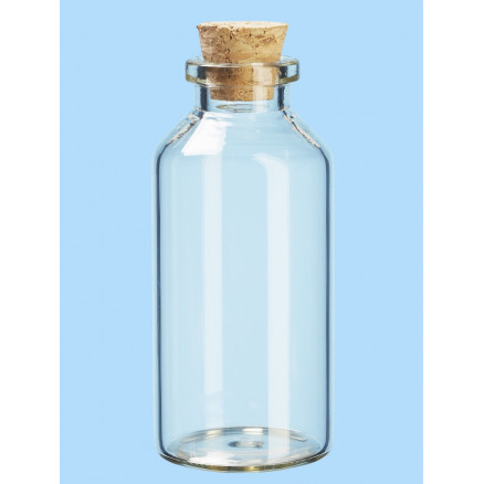 Mini Glasflaska/Burk med Kork 32x70mm - 2 st