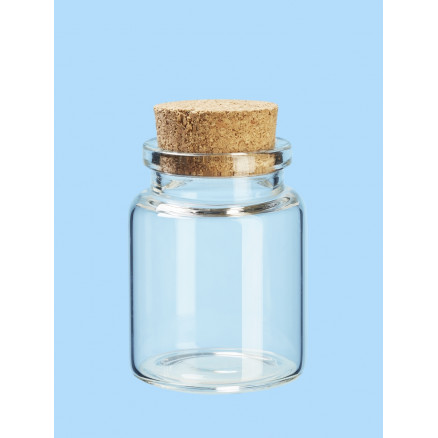 Mini Glasflaska/Burk med Kork 35x45mm - 2 st