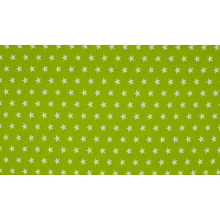 Minimals Bomullspoplin Tyg Print 124 Star Lime 145cm - 50cm