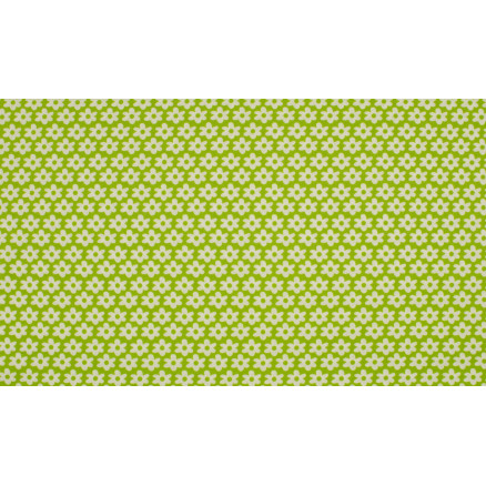 Minimals Bomullspoplin Tyg Print 24 Flower Lime 145cm - 50cm