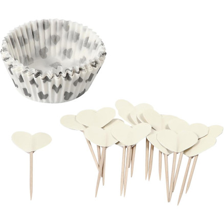 Muffinsformar, H: 3 cm, diam. 5 cm, 40 g, off-white, 24 st/1 frp.
