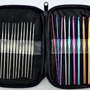 N099 - Set med 22 st. virknålar i aluminium och rostfritt stål