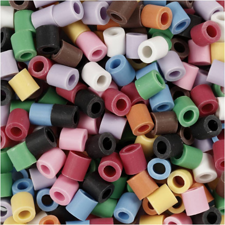 NABBI BioBeads, stl. 5x5 mm, Hålstl. 2.5 mm, medium, mixade färger, 1000 st./ 1 förp.