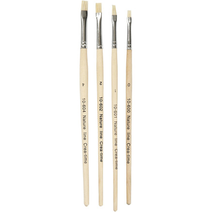 Nature Line Brushes, L: 18,5-19 cm, B: 5-7 mm, platta, 4 st / 1 pk.