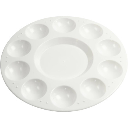 Palett, Rund palett, med 11 fack, Dia. 17 cm, vit, 1 st.
