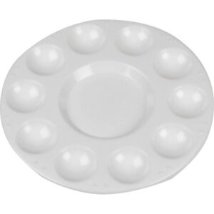 Palett, Rund palett, med 11 fack, Dia. 17 cm, vit, 10 st./ 1 förp.