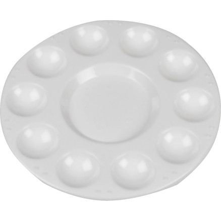 Palett, Rund palett, med 11 fack, Dia. 17 cm, vit, 10 st./ 1 förp.