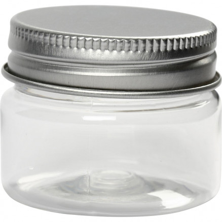 Plastburk med lock 35ml 3,5x4,5cm - 10 st.
