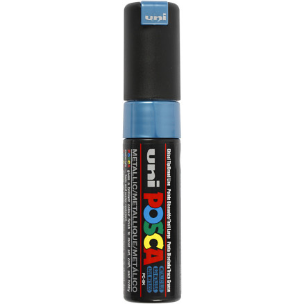 Posca Marker , nr. PC-8K, spets 8 mm, Broad, metallicblå, 1 st.
