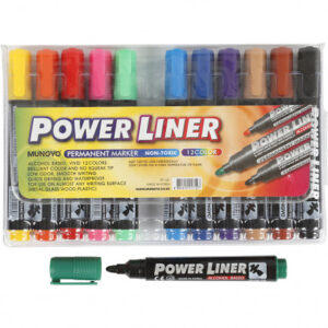 Power Liner, linjetjocklek: 1,5-3 mm, Ass. färger, 12 st.