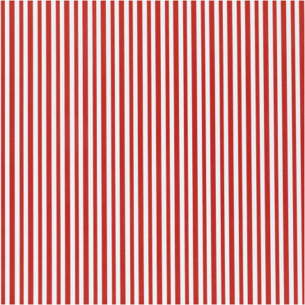 Presentpapper, Ränder, B: 50 cm, 80 g, röd/vit, 100 m/ 1 rl.