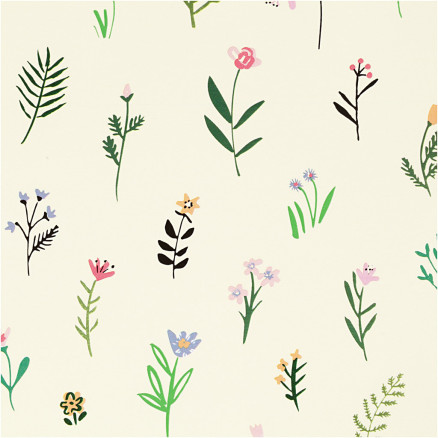 Presentpapper, flora, B: 50 cm, 80 g, 100 m/ 1 rl.