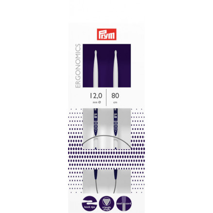 Prym Ergonomics Rundstickor Plast 80cm 12,00mm / 31.5in US17