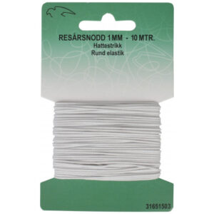 Resår / Resårband Rund Vit 1mm 10m