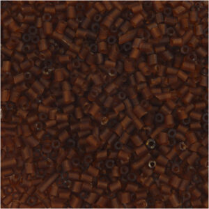 Rocaillepärlor 2-cut, Dia. 1,7 mm, stl. 15/0, Hålstl. 0,5 mm, brun, 500 g/ 1 påse
