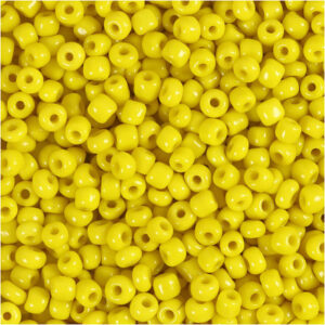 Rocaillepärlor, Dia. 3 mm, stl. 8/0, Hålstl. 0,6-1,0 mm, gul, 25 g/ 1 förp.