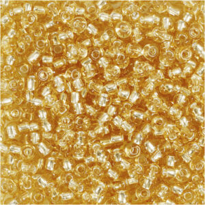 Rocaillepärlor, Dia. 3 mm, stl. 8/0, Hålstl. 0,6-1,0 mm, guld, 25 g/ 1 förp.