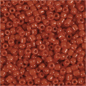 Rocaillepärlor, Dia. 3 mm, stl. 8/0, Hålstl. 0,6-1,0 mm, mörkröd, 25 g/ 1 förp.