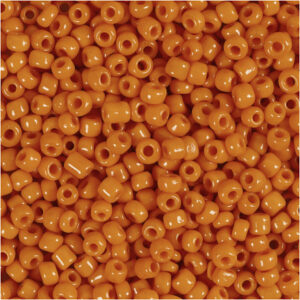 Rocaillepärlor, Dia. 3 mm, stl. 8/0, Hålstl. 0,6-1,0 mm, orange, 25 g/ 1 förp.