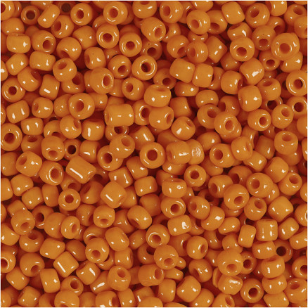 Rocaillepärlor, Dia. 3 mm, stl. 8/0, Hålstl. 0,6-1,0 mm, orange, 25 g/ 1 förp.