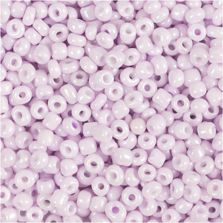 Rocaillepärlor, Dia. 3 mm, stl. 8/0, Hålstl. 0,6-1,0 mm, softrosa, 25 g/ 1 förp.