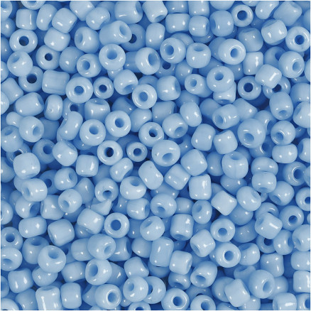 Rocaillepärlor, Dia. 3 mm, stl. 8/0, Hålstl. 0,6-1,0 mm, turkos, 25 g/ 1 förp.