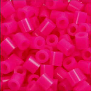 Rörpärlor, stl. 5x5 mm, Hålstl. 2,5 mm, medium, cerise (32258), 1100 st./ 1 förp.