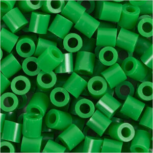 Rörpärlor, stl. 5x5 mm, Hålstl. 2,5 mm, medium, grön (32230), 6000 st./ 1 förp.