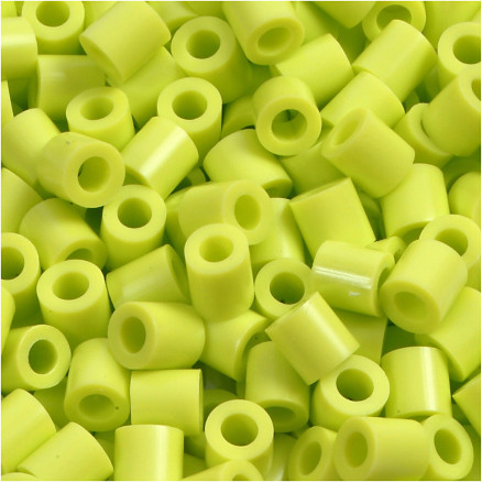 Rörpärlor, stl. 5x5 mm, Hålstl. 2,5 mm, medium, lime (32241), 1100 st./ 1 förp.