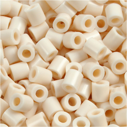 Rörpärlor, stl. 5x5 mm, Hålstl. 2,5 mm, medium, ljusbeige (32251), 1100 st./ 1 förp.