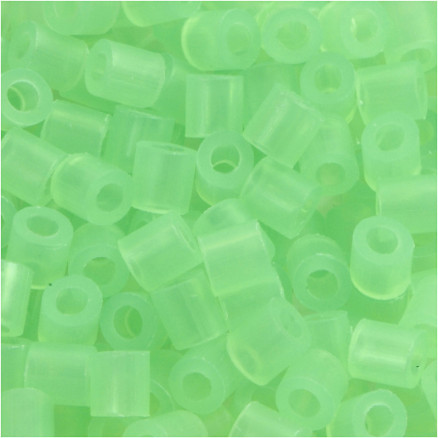 Rörpärlor, stl. 5x5 mm, Hålstl. 2,5 mm, medium, neongrön (32237), 6000 st./ 1 förp.