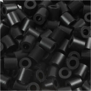 Rörpärlor, stl. 5x5 mm, Hålstl. 2,5 mm, medium, sort (32220), 6000 st./ 1 förp.