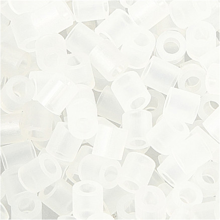 Rörpärlor, stl. 5x5 mm, Hålstl. 2,5 mm, medium, transparent (32264), 6000 st./ 1 förp.