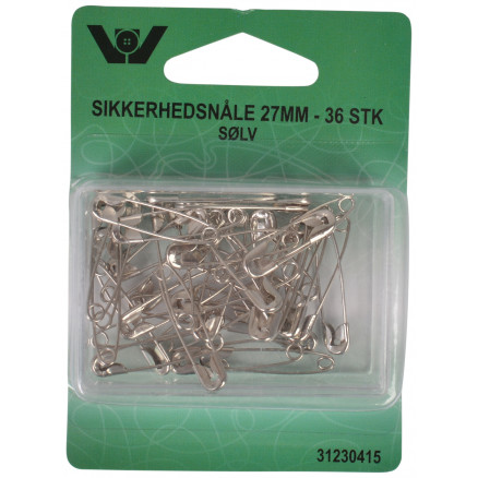 Säkerhetsnålar Silver 27mm - 36 st.