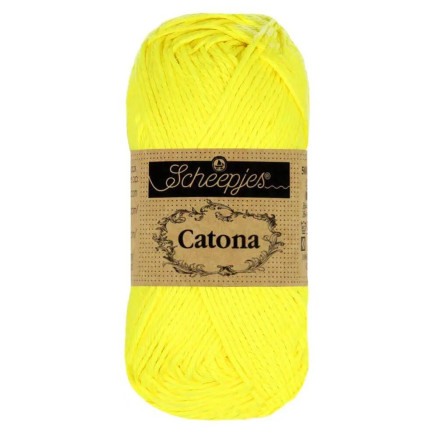 Scheepjes Catona Garn Unicolor 601 Neon Yellow