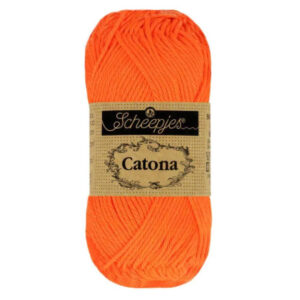 Scheepjes Catona Garn Unicolor 603 Neon Orange