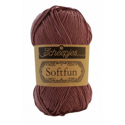 Scheepjes Softfun Garn Unicolor 2624 Rödbrun
