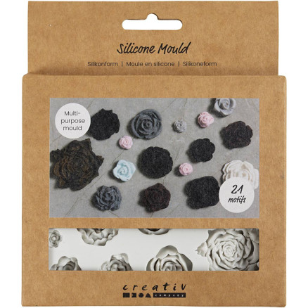 Silikonform, Rosor, H: 0,5-1 cm, L: 0,8-4 cm, 1 st.