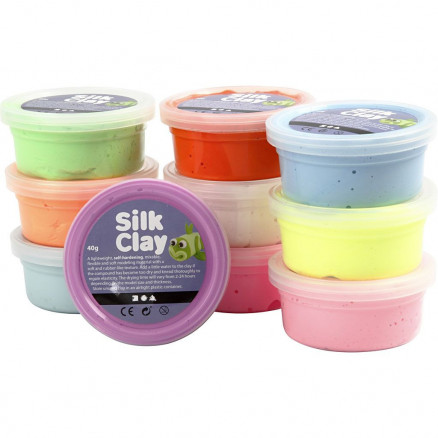 Silk Clay, Ass. färger, Basic 2, 10x40g