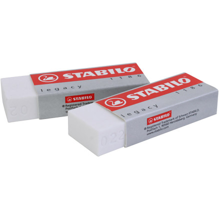 Stabilo Eraser, H: 1 cm, L: 6,3 cm, B: 2,3 cm, vit, 20 st / 1 pk.