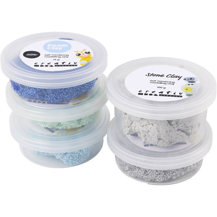 Stone Clay Mix, blå/grön harmoni, 1 frp.
