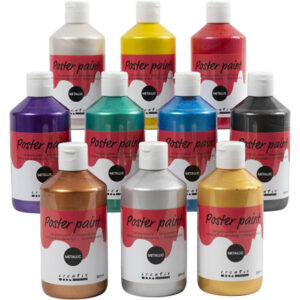 Temperafärg Metallic, mixade färger, 10x300 ml/ 1 förp.