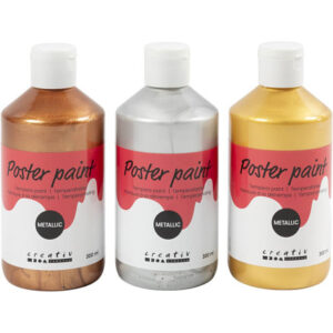 Temperafärg Metallic, mixade färger, 3x300 ml/ 1 förp.