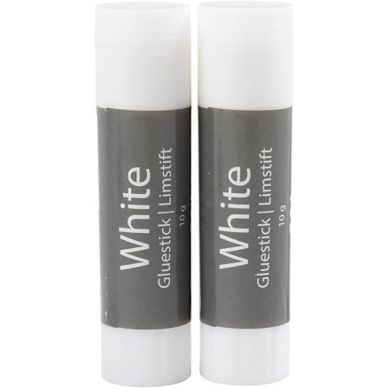 Vitt limstift, rund, 10 g, 2 st./ 1 förp.