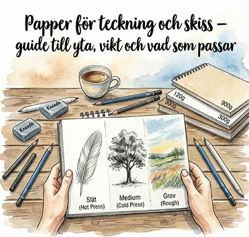 Välj rätt papper till dina teckningar och skisser!