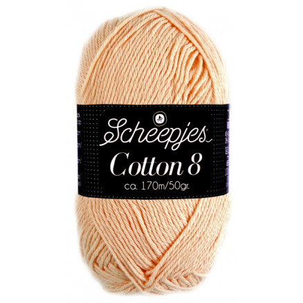 Scheepjes Cotton 8 Garn Unicolor 715 Ljus Persika
